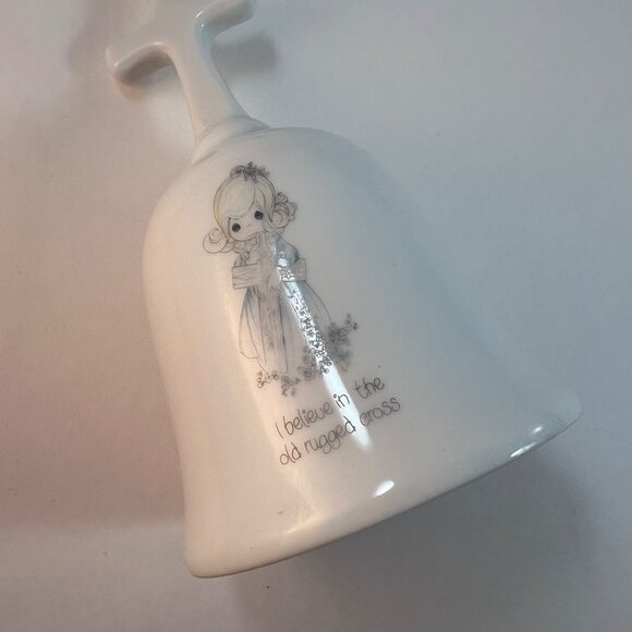 Enesco Precious Moments Bell I Believe In The Old Rugged Cross No Box 1985 Japan - Picture 2 of 12